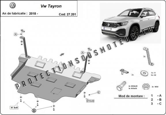 Protection sous moteur et de la boîte de vitesse VW Tayron