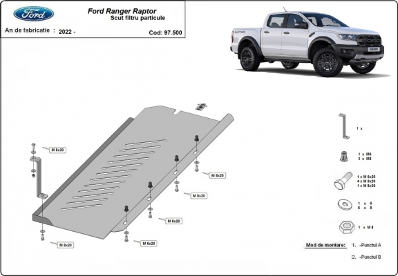Protection de DPF Ford Ranger Raptor