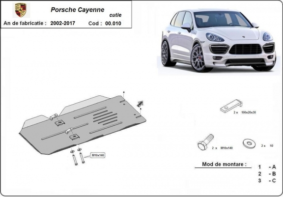 Protection de protection de la boîte de vitesse automatique Porsche Cayenne
