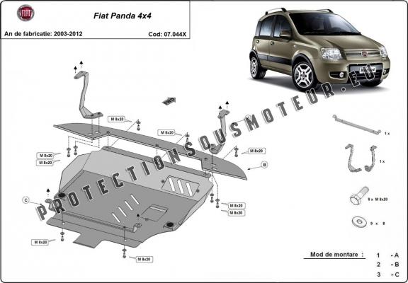 Protection sous moteur et de la boîte de vitesse Fiat Panda 4x4