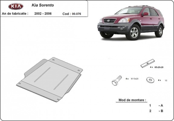 Protection de la boîte de vitesse Kia Sorento