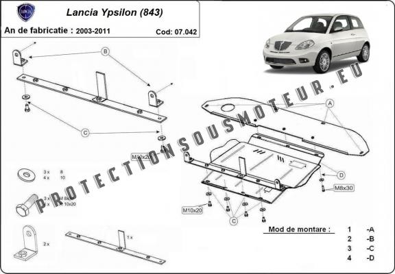 Protection sous moteur et de la boîte de vitesse Lancia Ypsilon (843)