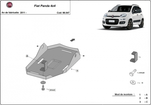 Protection du différentiel Fiat Panda 4x4