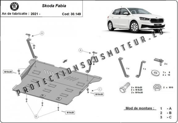 Protection sous moteur et de la boîte de vitesse Skoda Fabia