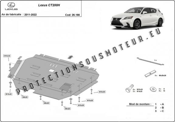 Protection sous moteur et de la boîte de vitesse Lexus CT200H