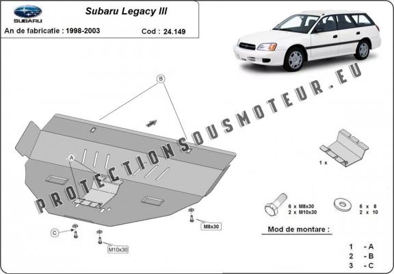 Protection sous moteur et de la boîte de vitesse Subaru Legacy III