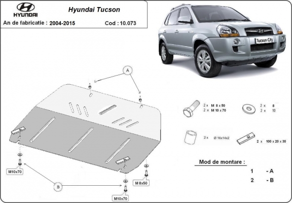 Protection sous moteur et de la boîte de vitesse Hyundai Tucson