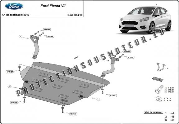 Protection sous moteur et de la boîte de vitesse Ford Fiesta VII