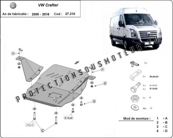 Protection sous moteur et de la boîte de vitesse Volkswagen Crafter