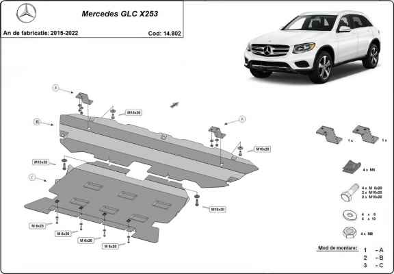 Protection sous moteur  Mercedes GLC X253