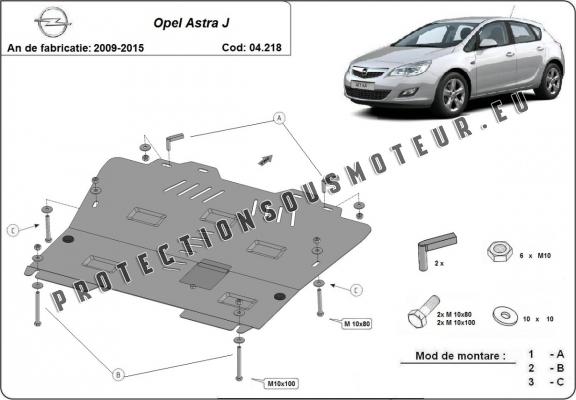 Protection sous moteur et de la boîte de vitesse Opel Astra J