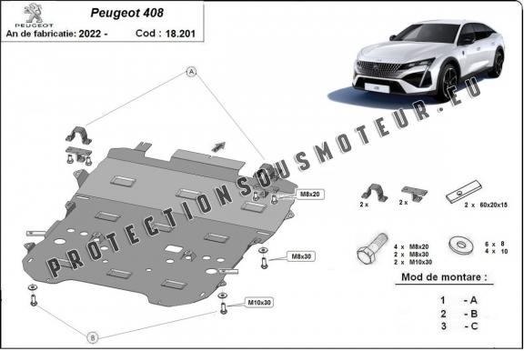 Protection sous moteur et de la boîte de vitesse Peugeot 408