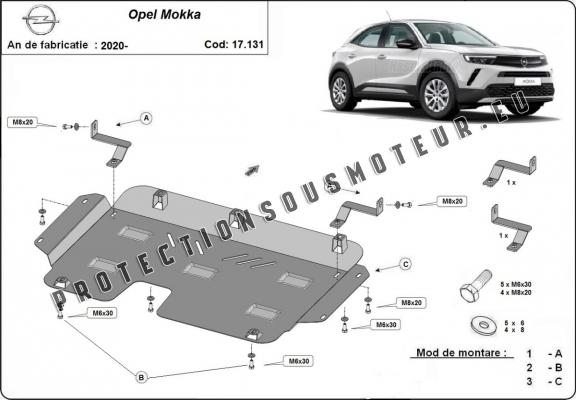 Protection sous moteur et de la boîte de vitesse Opel Mokka