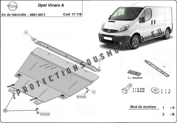 Protection sous moteur et de la boîte de vitesse Opel Vivaro A 