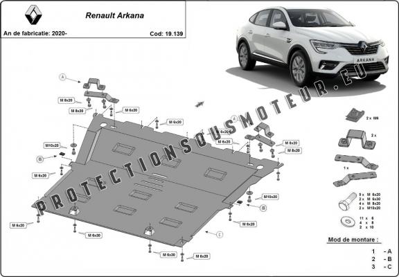 Protection sous moteur et de la boîte de vitesse Renault Arkana
