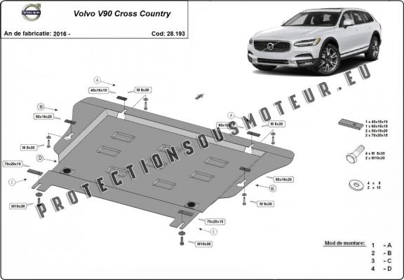 Protection sous moteur et de la boîte de vitesse Volvo V90 Cross Country