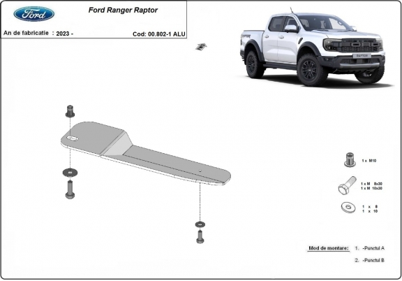 Protection de filtre à carburant Ford Ranger Raptor - Aluminium
