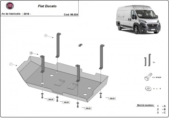Protection réservoir AdBlue Fiat Ducato