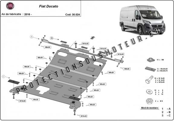 Protection sous moteur et de la boîte de vitesse Fiat Ducato