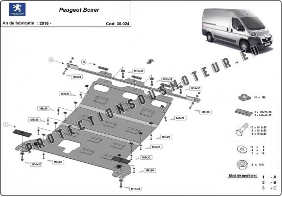 Protection sous moteur et de la boîte de vitesse Peugeot Boxer