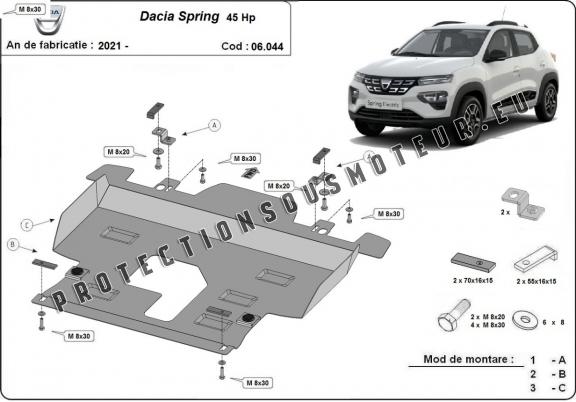 Protection sous moteur et de la boîte de vitesse Dacia Spring