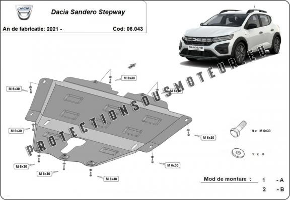 Protection sous moteur et de la boîte de vitesse Dacia Sandero 3 Stepway