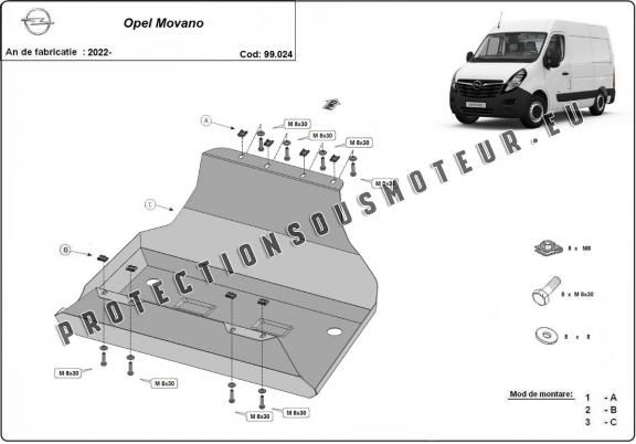 Protection de réservoir Opel Movano C 