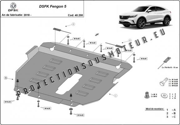 Protection sous moteur et de la radiateur Dfsk Fengon 5