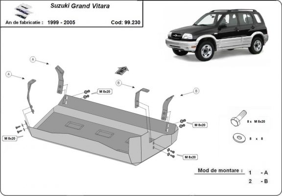 Protection de réservoir Suzuki Grand Vitara