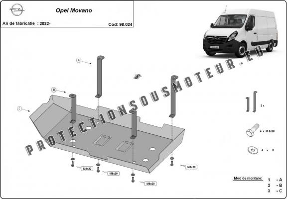Protection réservoir AdBlue Opel Movano C 