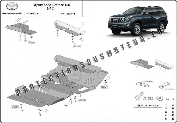 Protection Sous Moteur Toyota Land Cruiser 150 - Aluminium 