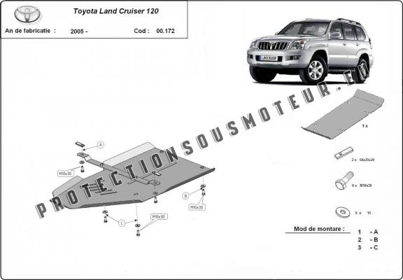 Aluminium protection de la boîte de vitesse Toyota Land Cruiser J120