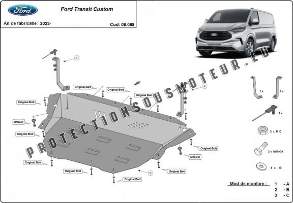 Protection sous moteur et de la boîte de vitesse Ford Transit Custom