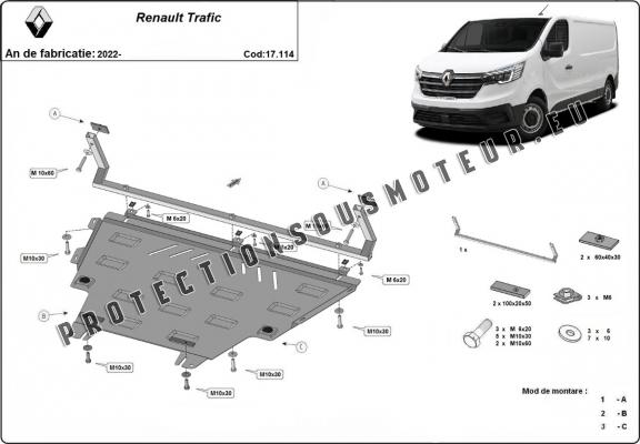 Protection sous moteur et de la boîte de vitesse Renault Trafic