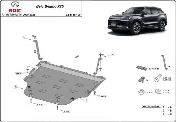 Protection Sous Moteur Baic Beijing X75