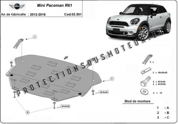 Protection sous moteur et de la boîte de vitesse Mini Paceman R61