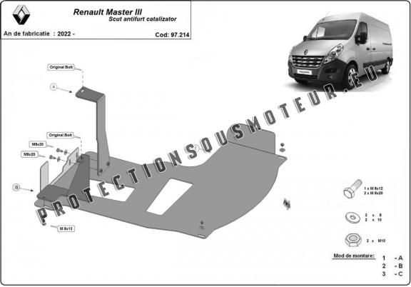 Protection convertisseur catalytique/cat lock Renault Master 3