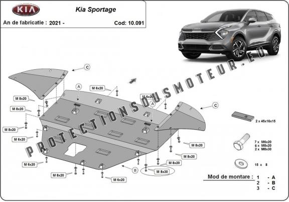 Protection sous moteur et de la boîte de vitesse Kia Sportage