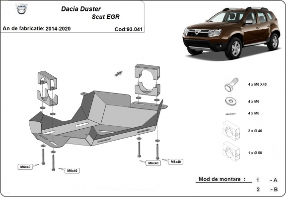 Protection de Vanne EGR Dacia Duster