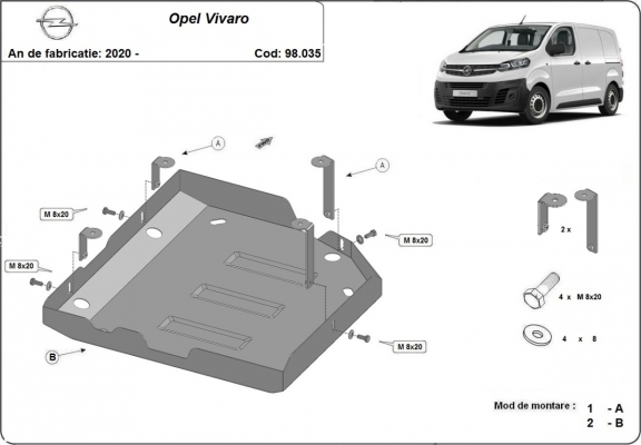 Protection réservoir AdBlue Opel Vivaro C 