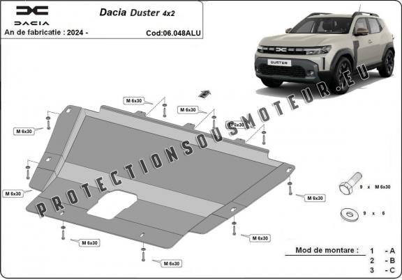 Protection sous moteur et de la boîte de vitesse Dacia Duster Aluminium - 4x2 +4x4