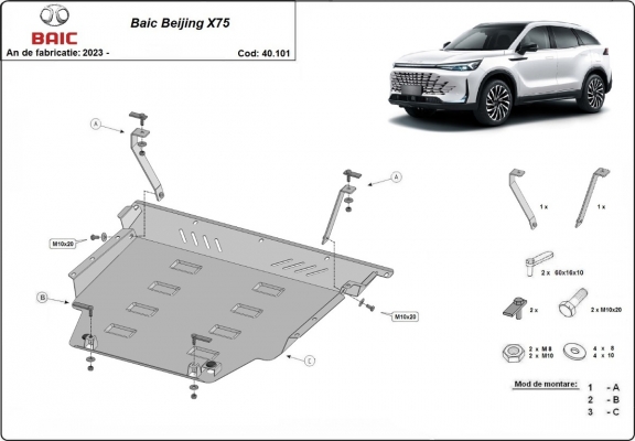 Protection Sous Moteur Baic Beijing X75