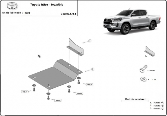 Protection de capteur DPF Toyota Hilux