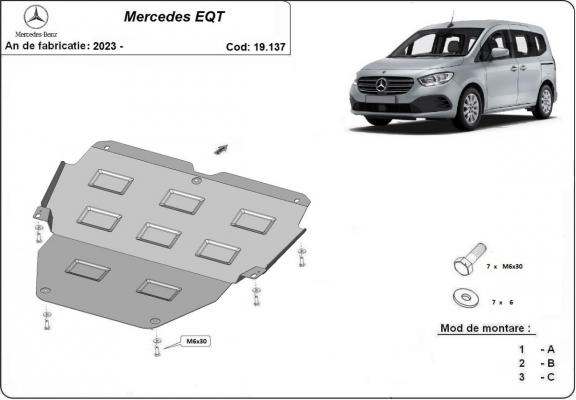 Protection sous moteur et de la boîte de vitesse Mercedes EQT