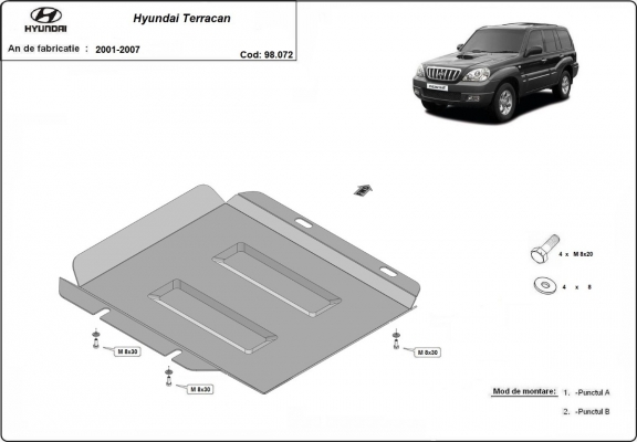 Protection  boite de transfert Hyundai Terracan