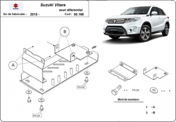 Aluminium protection du différentiel Suzuki Vitara
