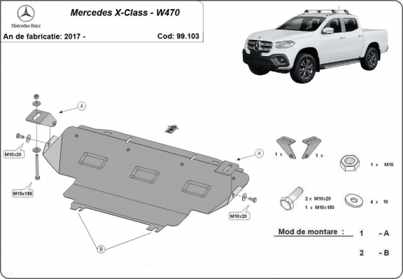 Protection de radiateur Mercedes X-Class W470