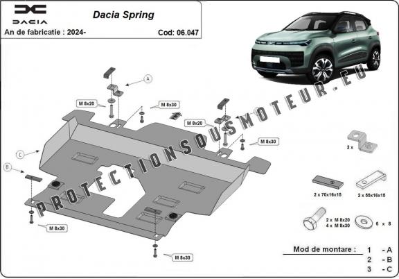 Protection sous moteur et de la boîte de vitesse Dacia Spring