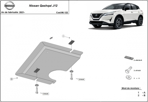 Protection du différentiel Nissan Qashqai J12