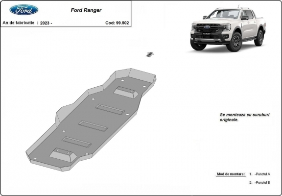 Protection de réservoir Ford Ranger (MB3G9A147CF; 2643728)